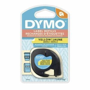 Dymo LetraTag 12mm x 4m Plastic Tape Yellow