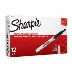 Sharpie Retractable Fine Point Permanent Marker Black Box 12 36701