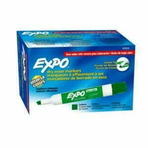 Expo Whiteboard Marker Dry Erase Chisel Green Box 12 80004