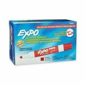 Expo Whiteboard Marker Dry Erase Chisel Red Box 12 80002