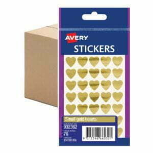 Avery Stickers Gold Heart 15mm 932362 Pk70 Box10