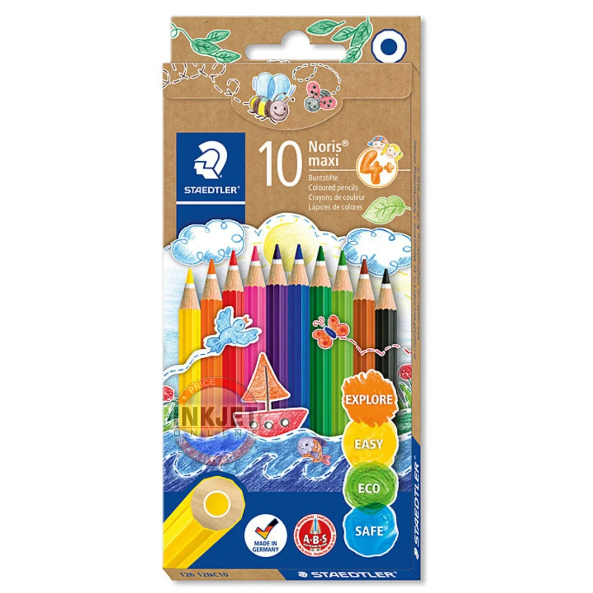 Maxi Ink Staedtler Maxi Learner (Jumbo) Colour Pencils (Assorted) Box 10 ...