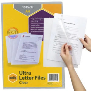 Marbig Letter File A4 Ultra Clear Pk10 2004212