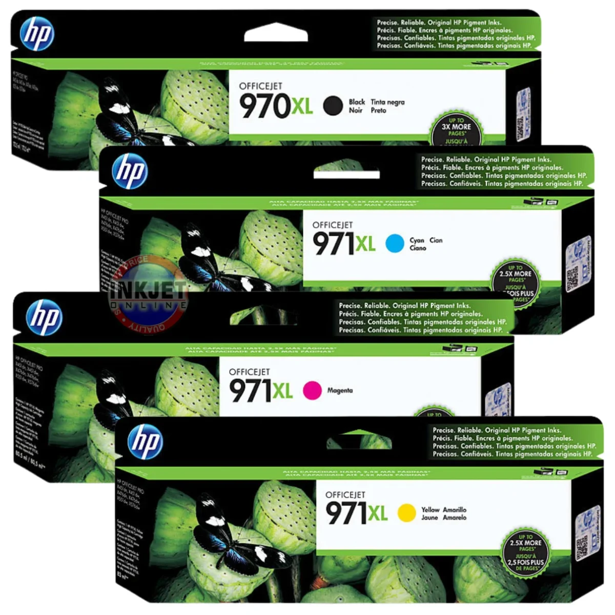 HP 970XL / 971XL Cartridge Pack – Black & Colour (4 x XL Inks) – Inkjet ...