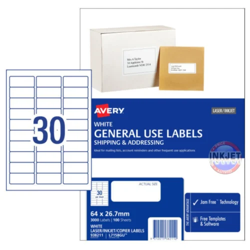 Avery 30up General Use Labels – 3000 Labels – Inkjet Online