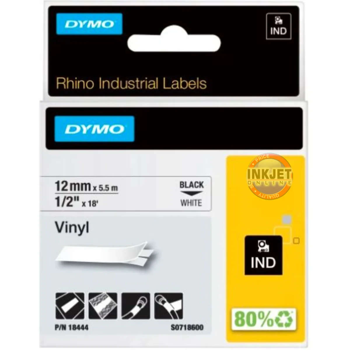 Dymo Rhino Vinyl Tape 18444