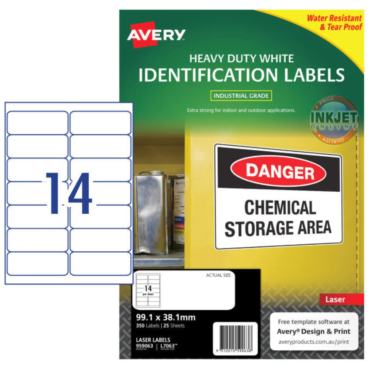 Avery 14up Identifications Labels 959063 L7063