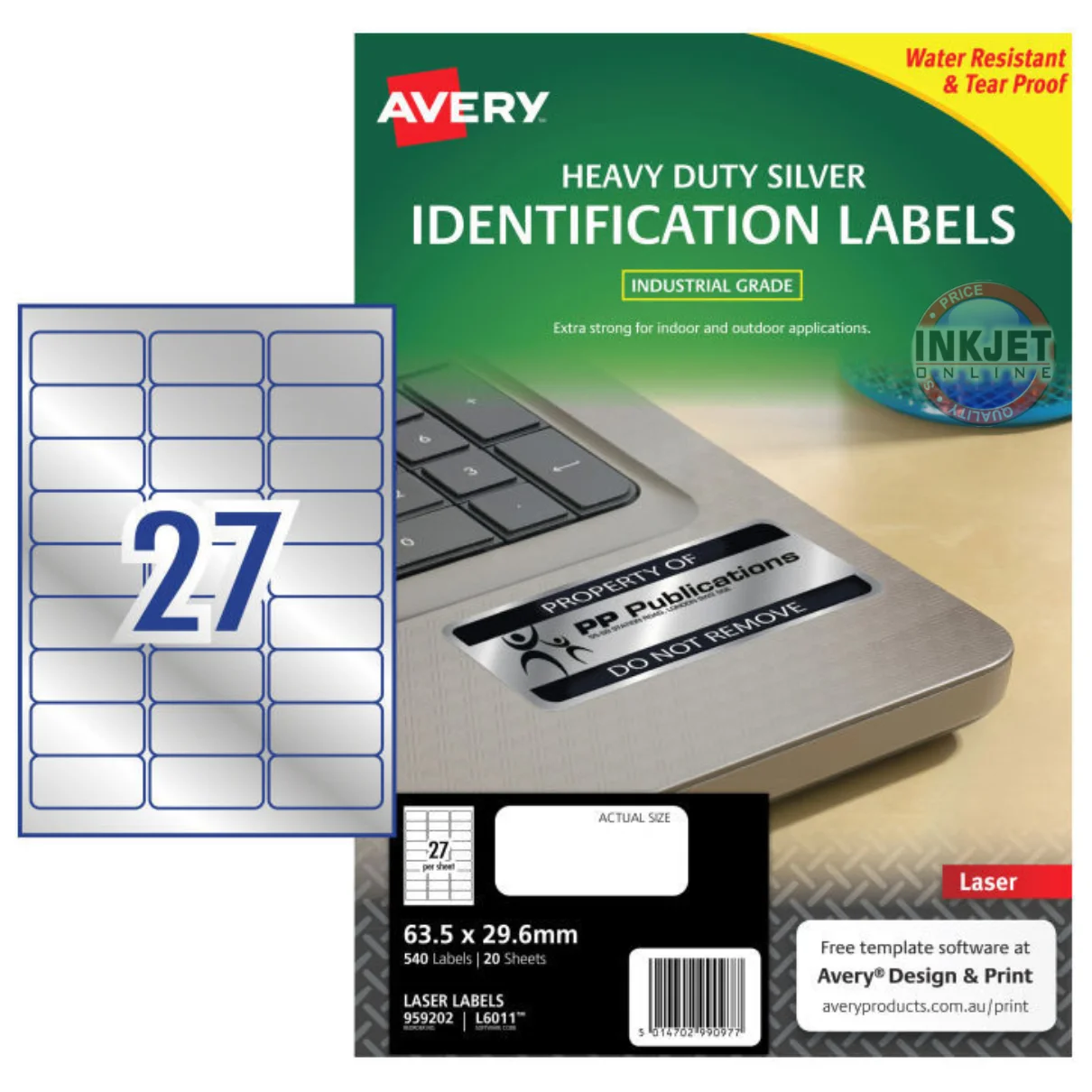 Avery 27up Identifications Labels 959202 L6011