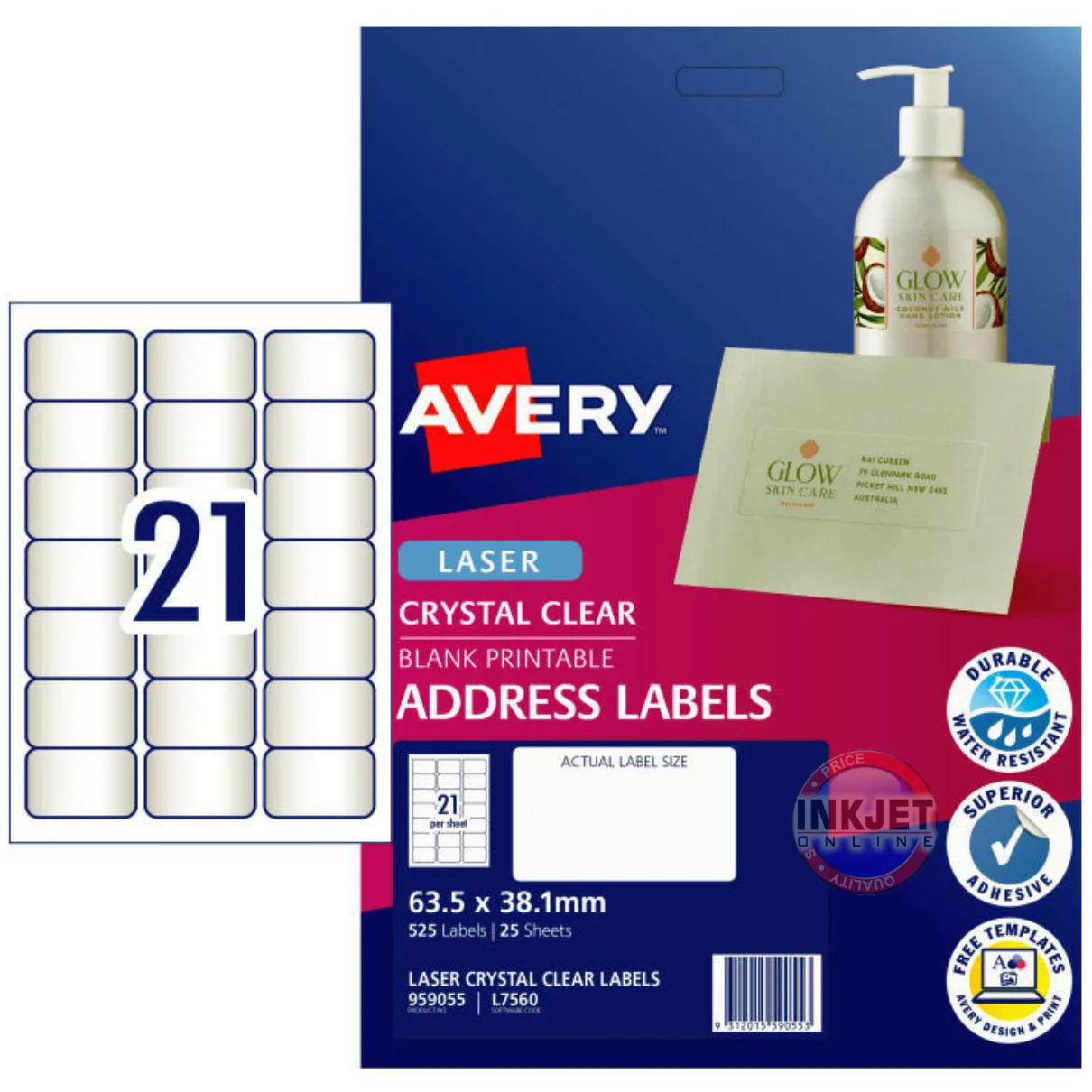 Avery Address Labels 21up 959055 L7560