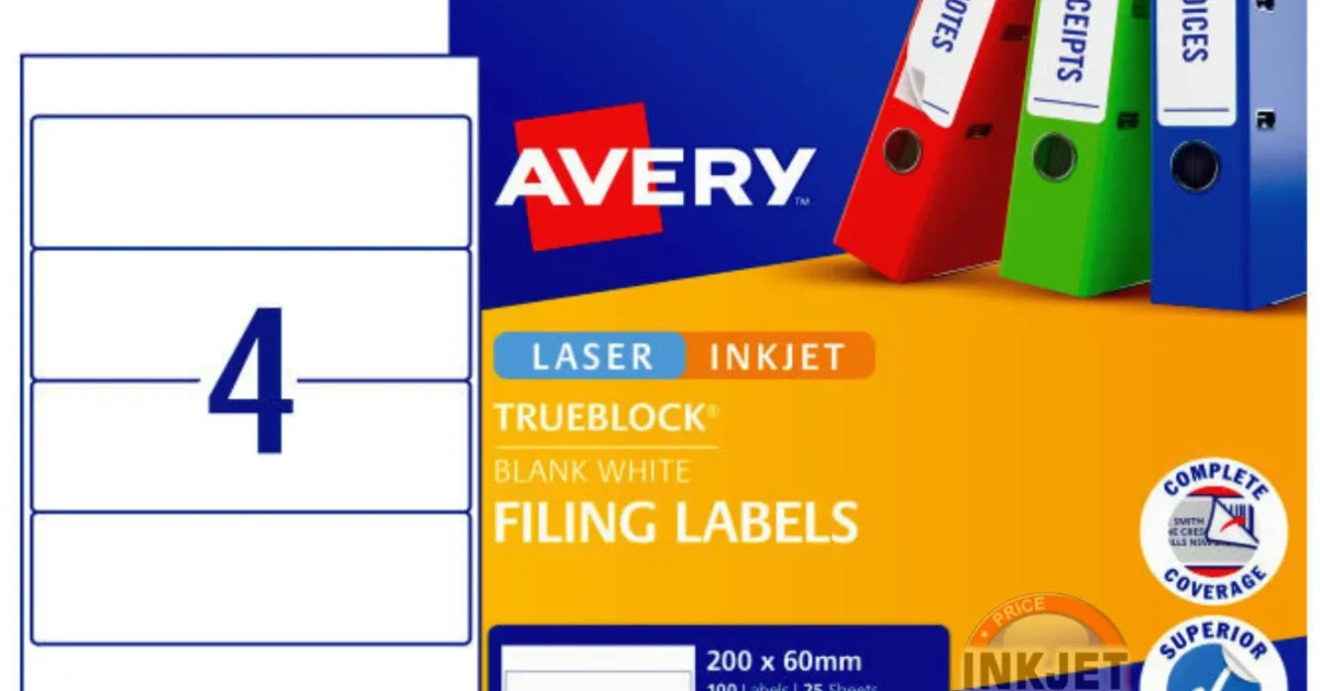Avery Filing Labels (4up) 100 Labels (Laser / Inkjet) – Inkjet Online
