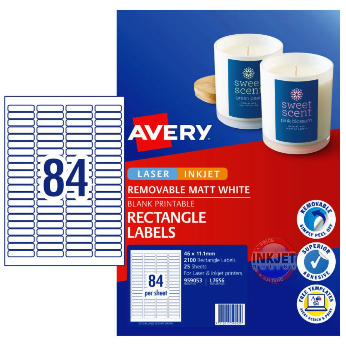 Avery Rectangle Labels 84up 959053 L7656