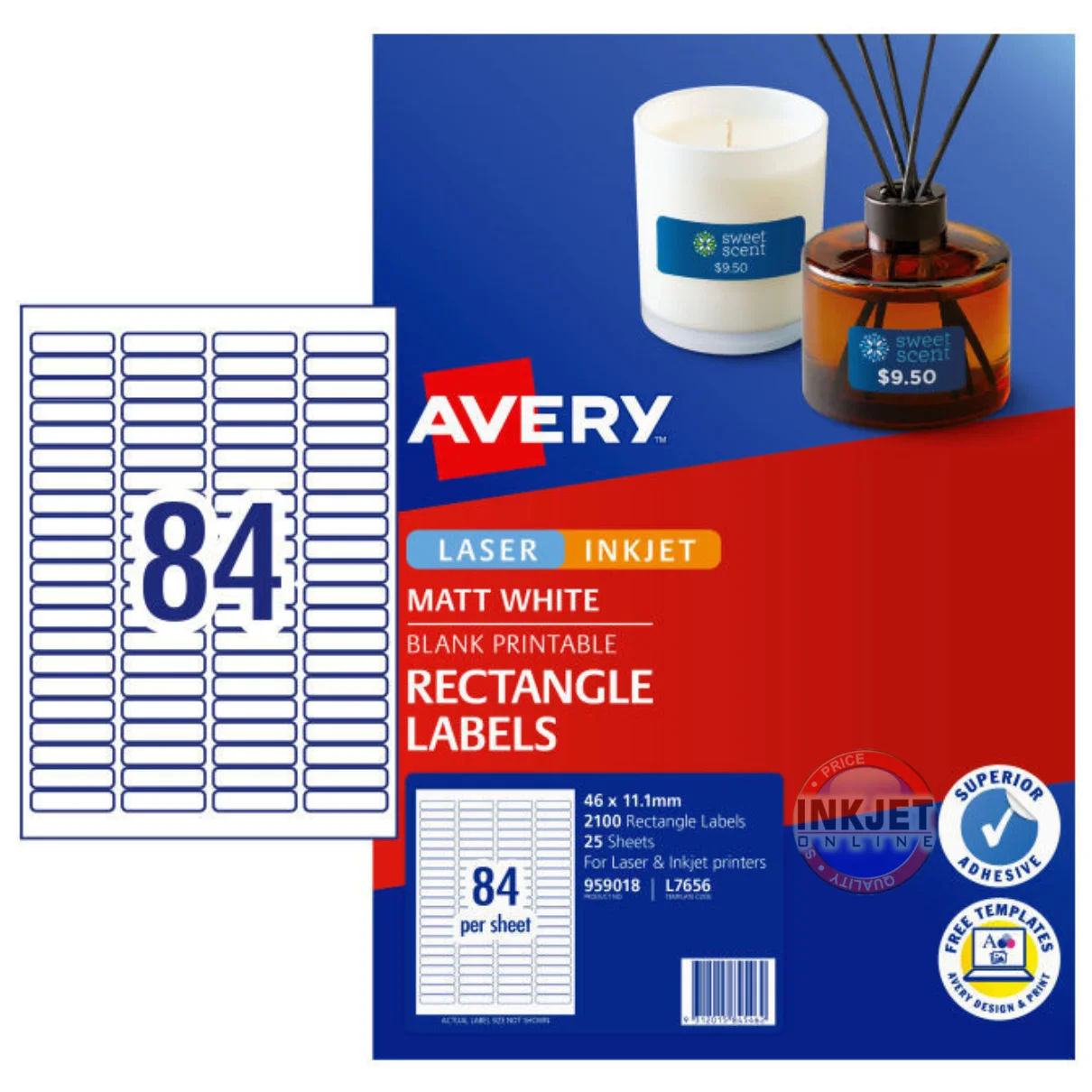 Avery Rectangle Labels 959018 L7656