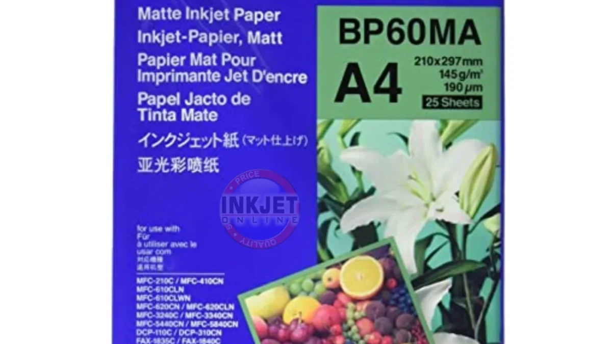Brother BP60MA3 Papier Mat A3 145g - 25 Feuilles - Compatible Imprimantes Brother