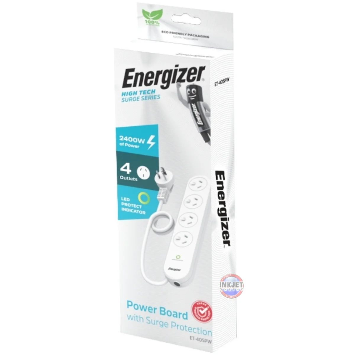 Energizer ET-40SPW 4 Outlet Powerboard Surge