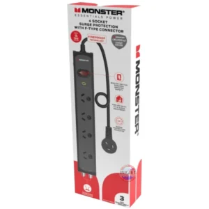 Monster 4 Socket Powerboard F Connectors MT-FP4700RFB