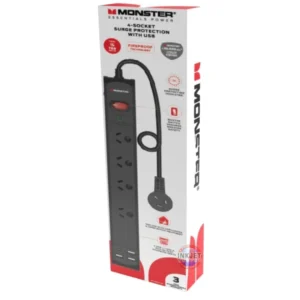 Monster 4 Socket Powerboard USB MT-FPSP4700USB