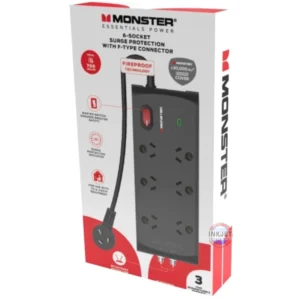 Monster 6 Socket Powerboard F Connectors MT-FPSP6700RFB