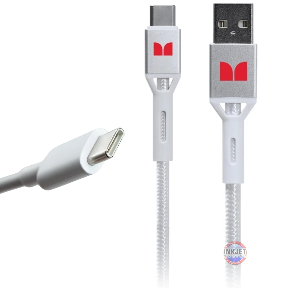 Monster USB-C to USB-A Braided Cable White MT1.2MCTOABW