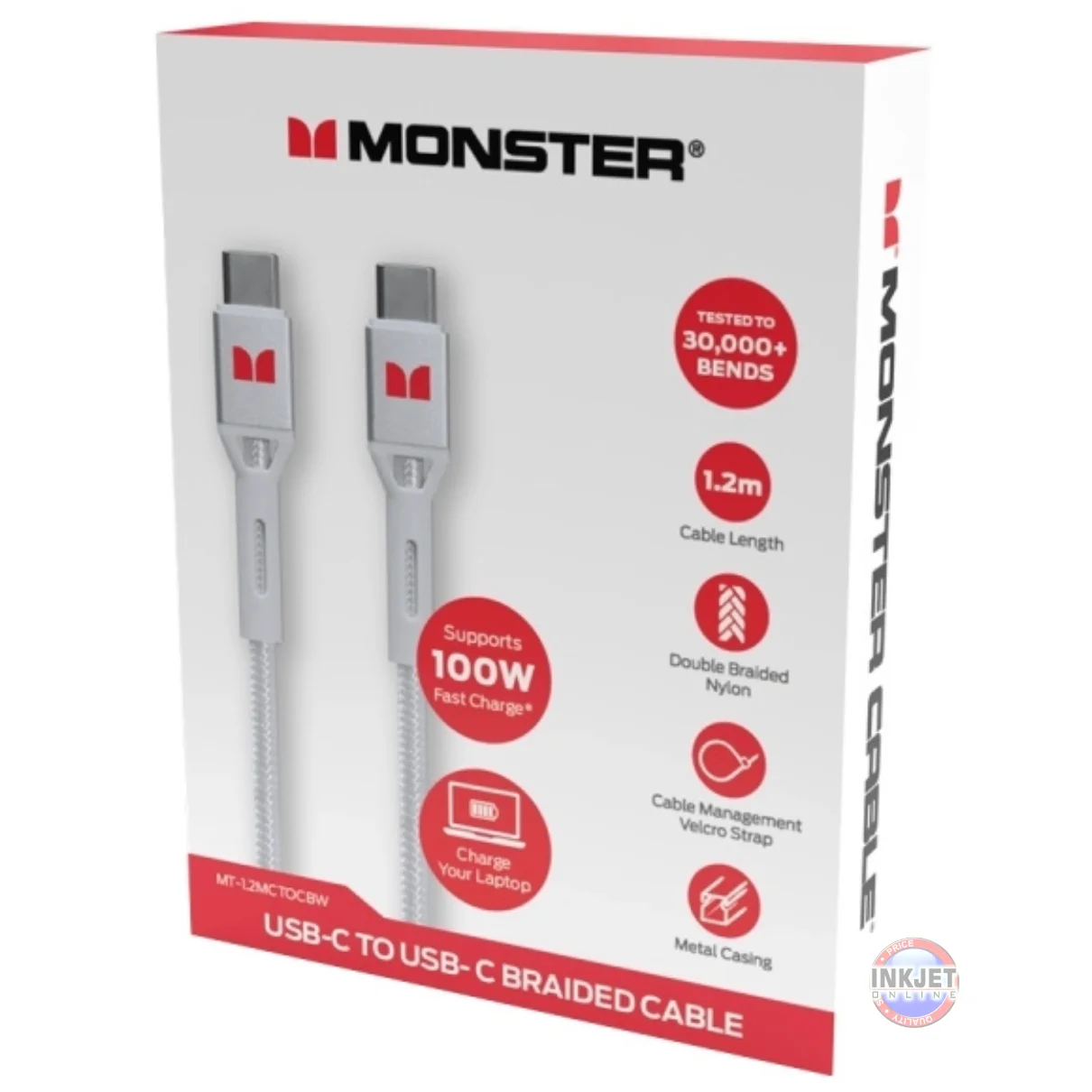 Monster USB-C to USB-C Cable MT-1.2MCTOCBW