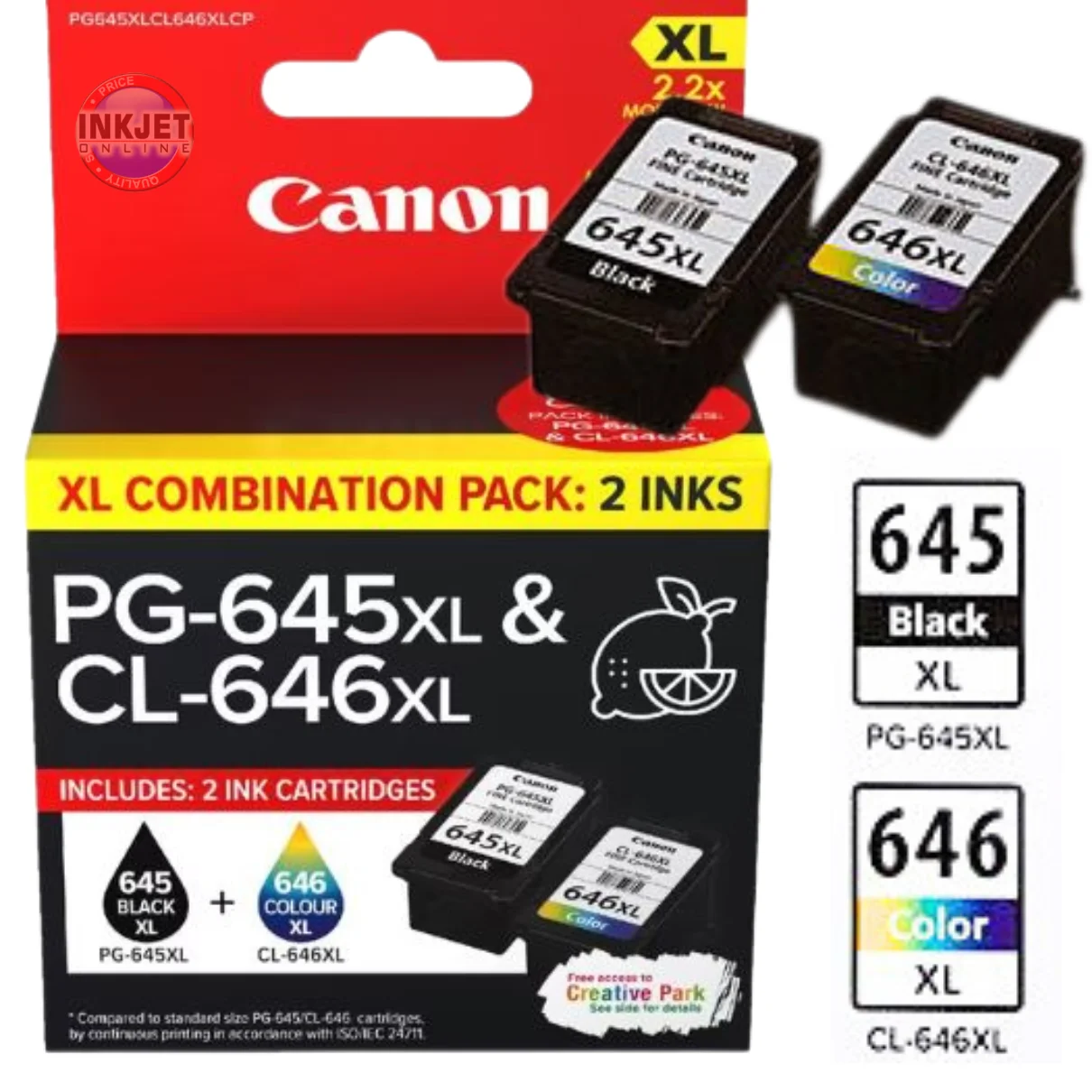 Canon PG645xl CL646xl higher yield cartridge pack