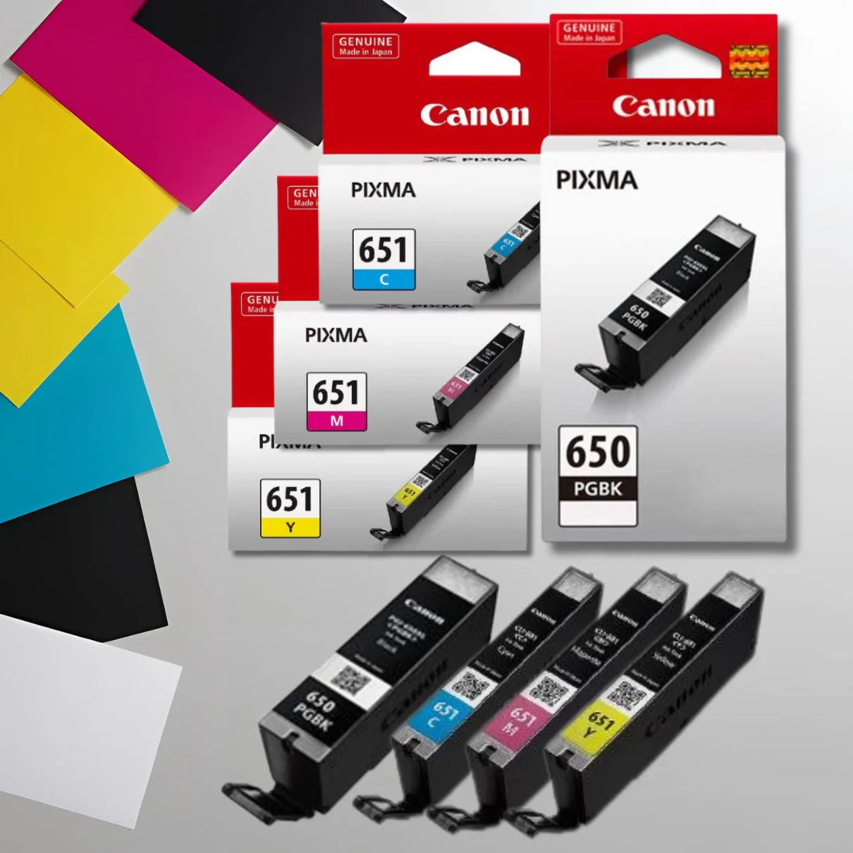 Canon PGI650 Black, CLI651 Cyan, Magenta and Yellow Cartridge Pack, 4 x Inks