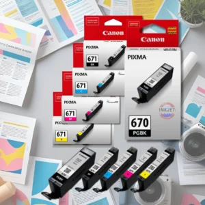 Canon PGI-670 CLI-671 Black, Cyan, Magenta & Yellow Cartridge Pack - 5 Standard Volume Printer Inks