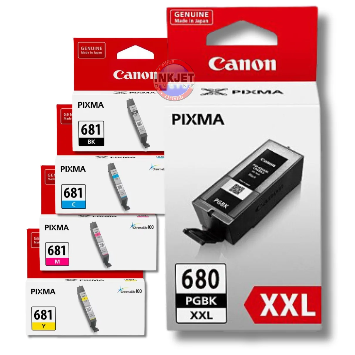 Canon PGI-680xxl Extra High Volume Black and CLI-681 low volume colour cartridge pack