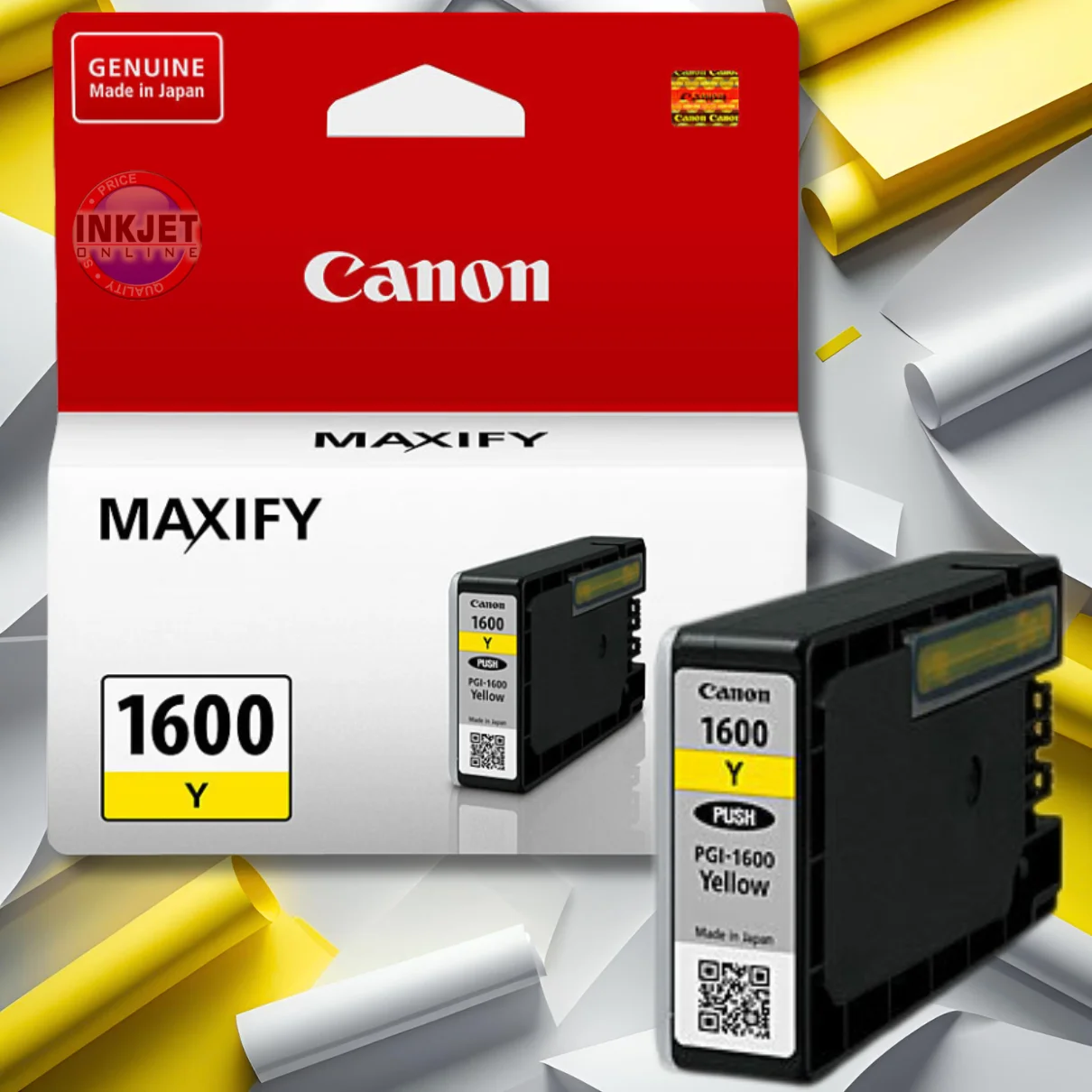 Genuine Canon PGI1600 Yellow Ink Cartridge for yellow maxify prints