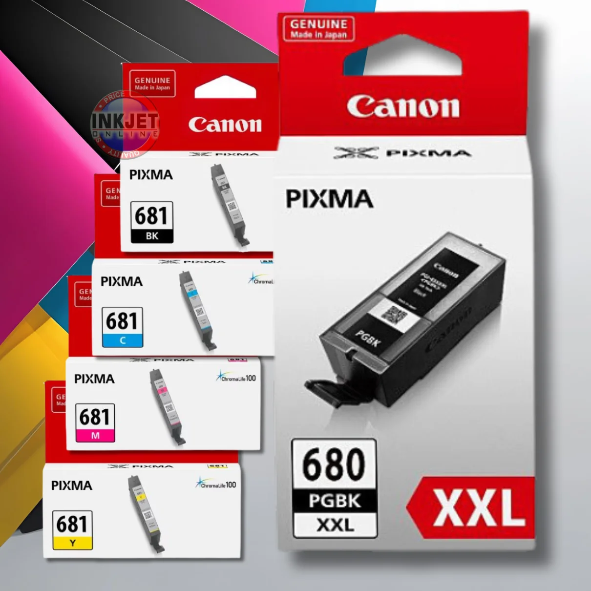 Canon PGI680xxl & CLI681 Black, Cyan, Magenta, Yellow Cartridge Pack for pixma printers