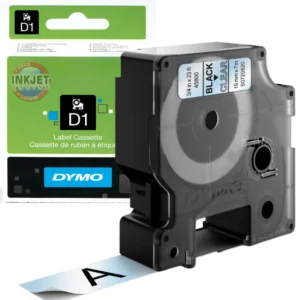 Dymo D1 Tape 19mm Black on Clear S0720820 / 45800