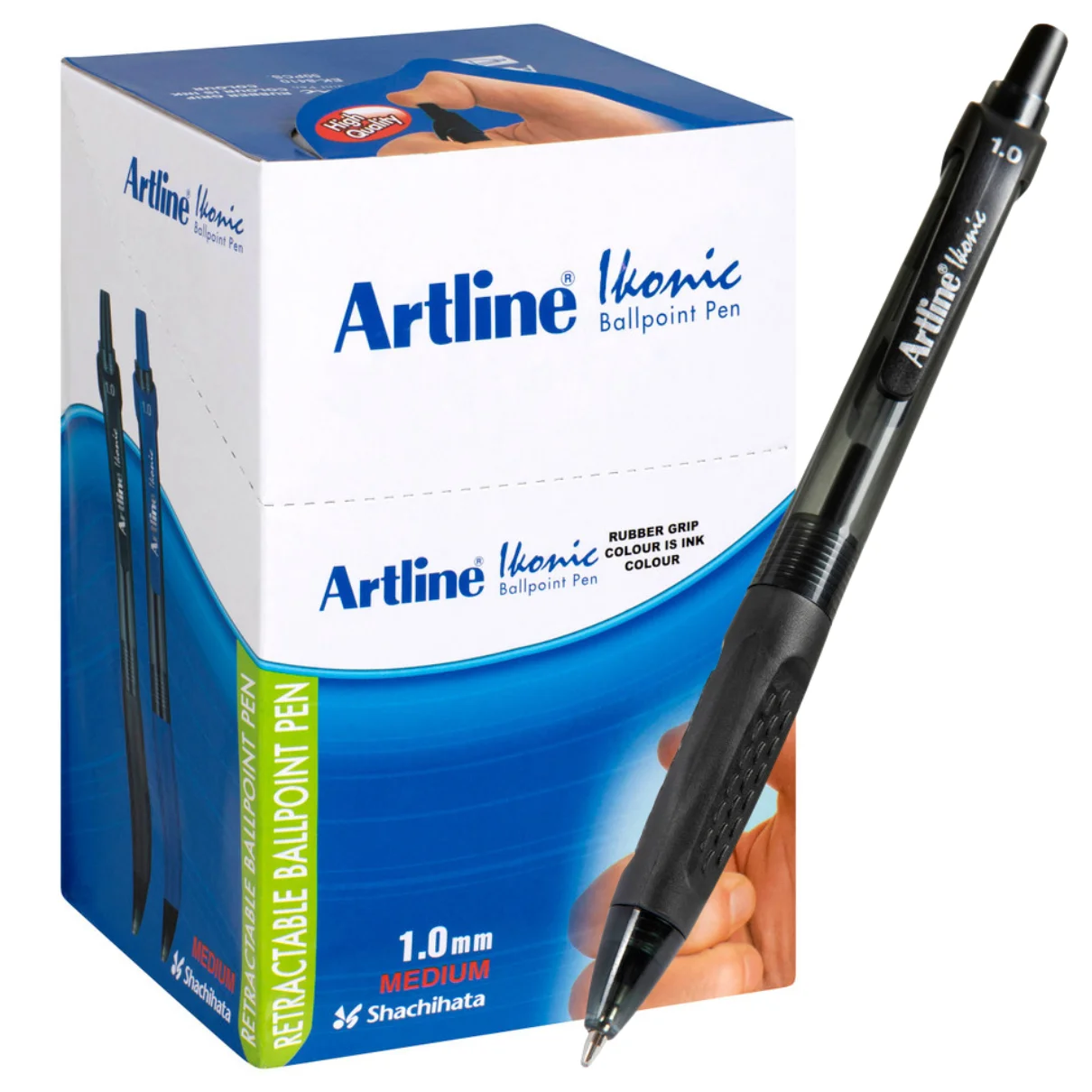 Artline Ikonic 8410 Ballpoint Pens Black Box 50 184051