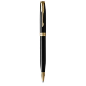Parker Sonnet Black Lacquer Gold Trim Ballpoint Pen 1931497