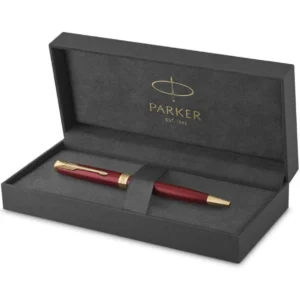 Parker 1931476 Sonnet Red Lacquer Gold Trim Ballpoint Pen