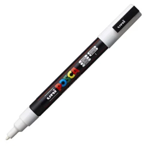 Posca PC-3M Paint Marker Fine Bullet Point White PC3MWH