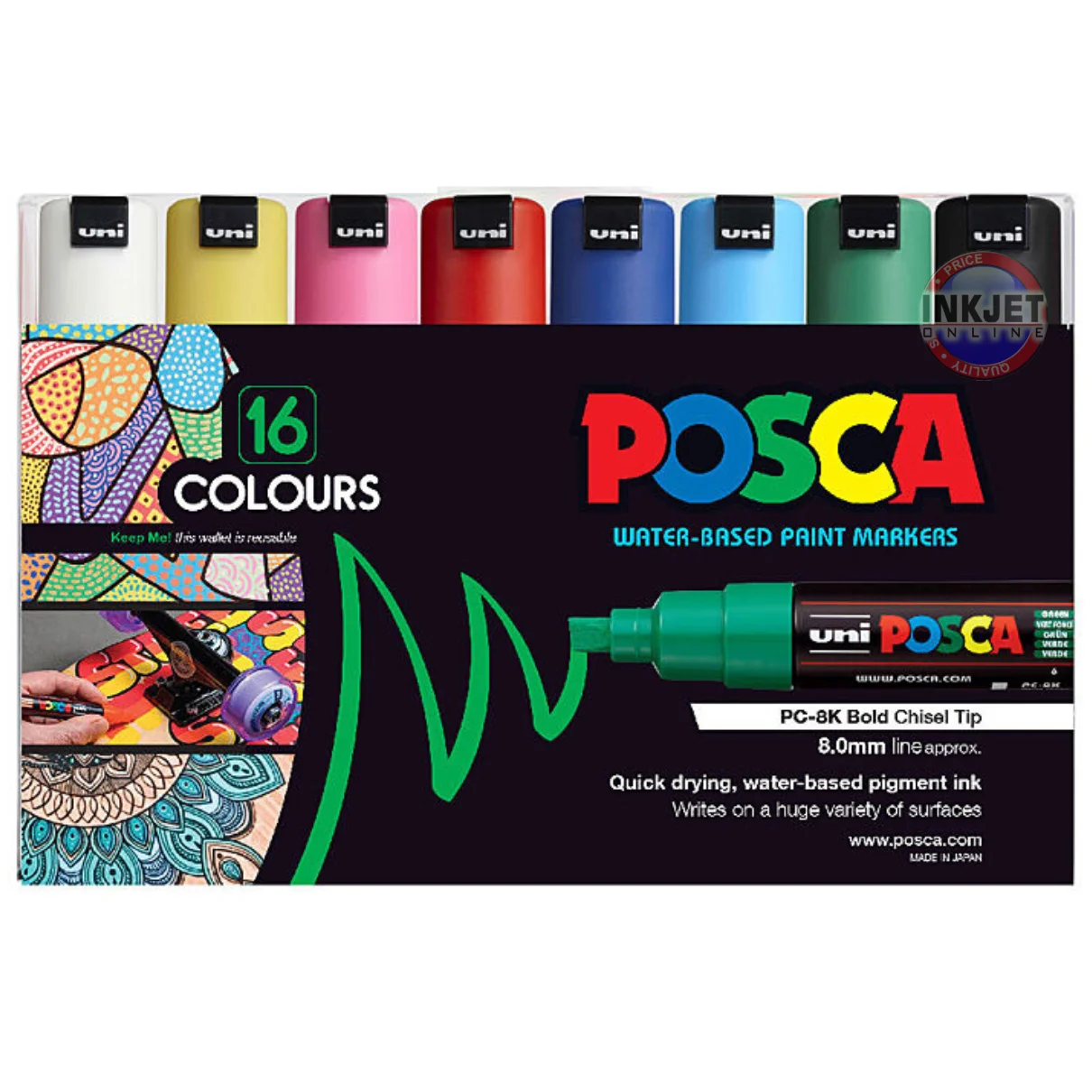 posca-pc-8m-paint-marker-chisel-colours-pk16-pc8k16c