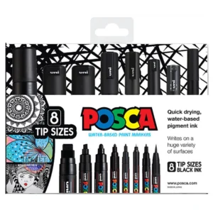 posca-pcwalletbk-black-paint-markers-pack-8