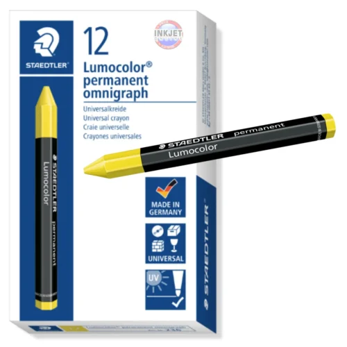 Staedtler Lumocolor Omnigraph 236 Permanent Crayon Yellow Box 12 ...