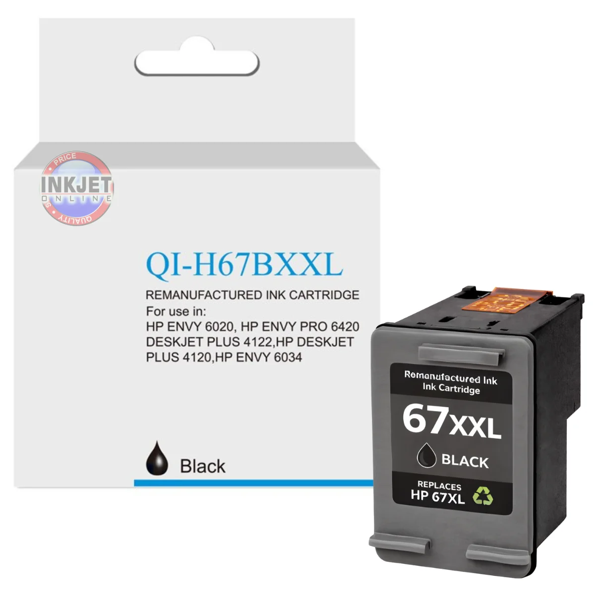 Remanufactured HP 67XXL Black Ink Cartridge
