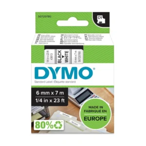 Dymo D1 720780 tape black on white label cassette packaging