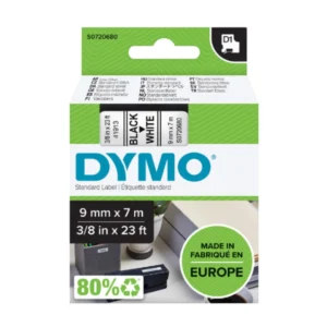 Dymo D1 720680 tape black on white label cassette packaging