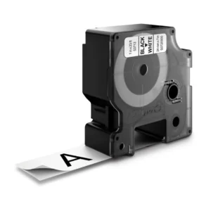 Dymo D1 720930 black on white label tape cassette