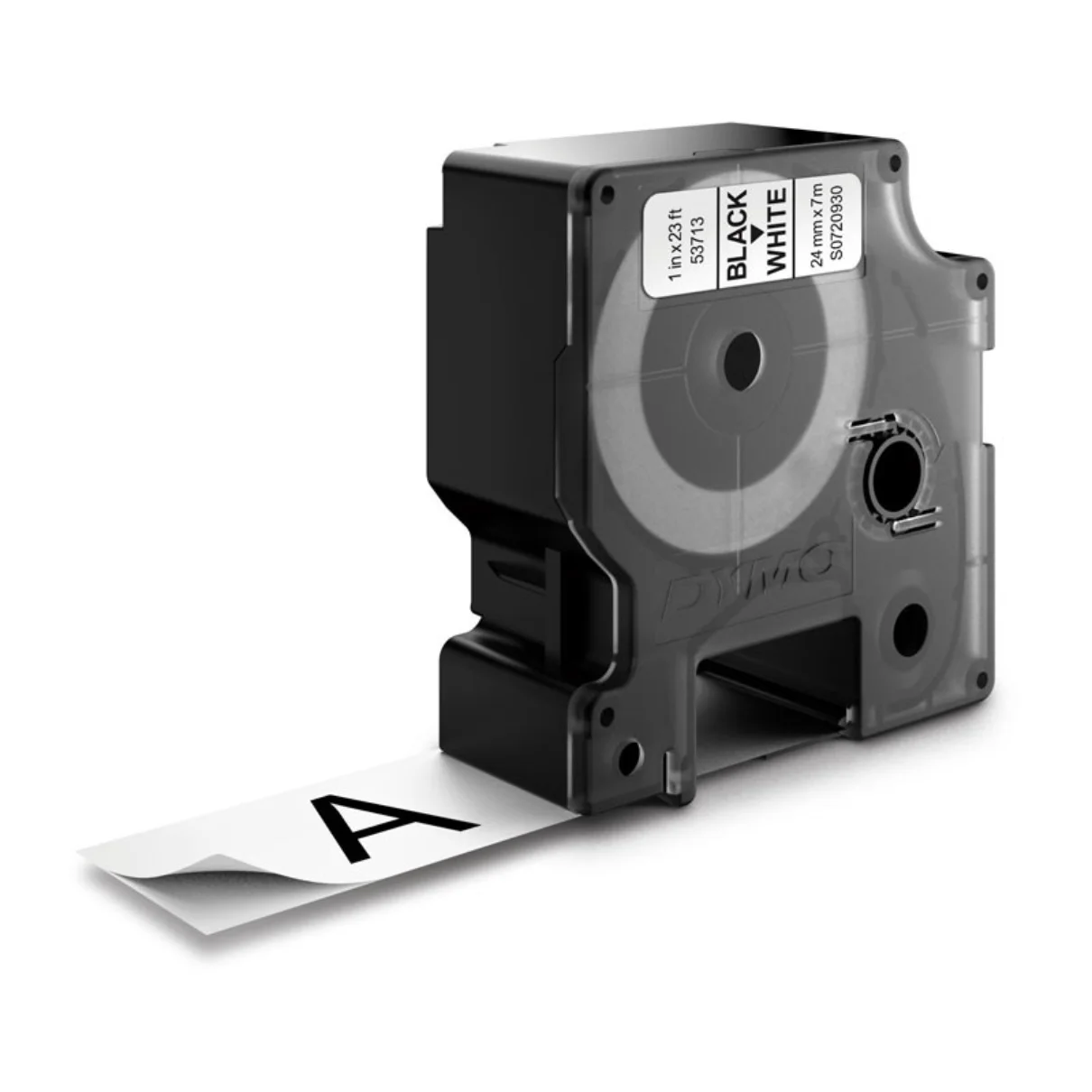 Dymo D1 720930 black on white label tape cassette