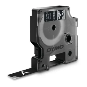 Dymo D1 1978365 white on black label tape cassette