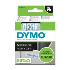Dymo D1 720540 tape blue on white label cassette packaging