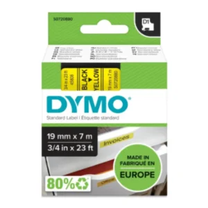 Dymo D1 720880 tape black on yellow label cassette packaging