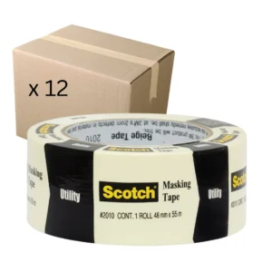 Scotch Masking Tape 2010, 48mm x 55m, Box of 12 Rolls