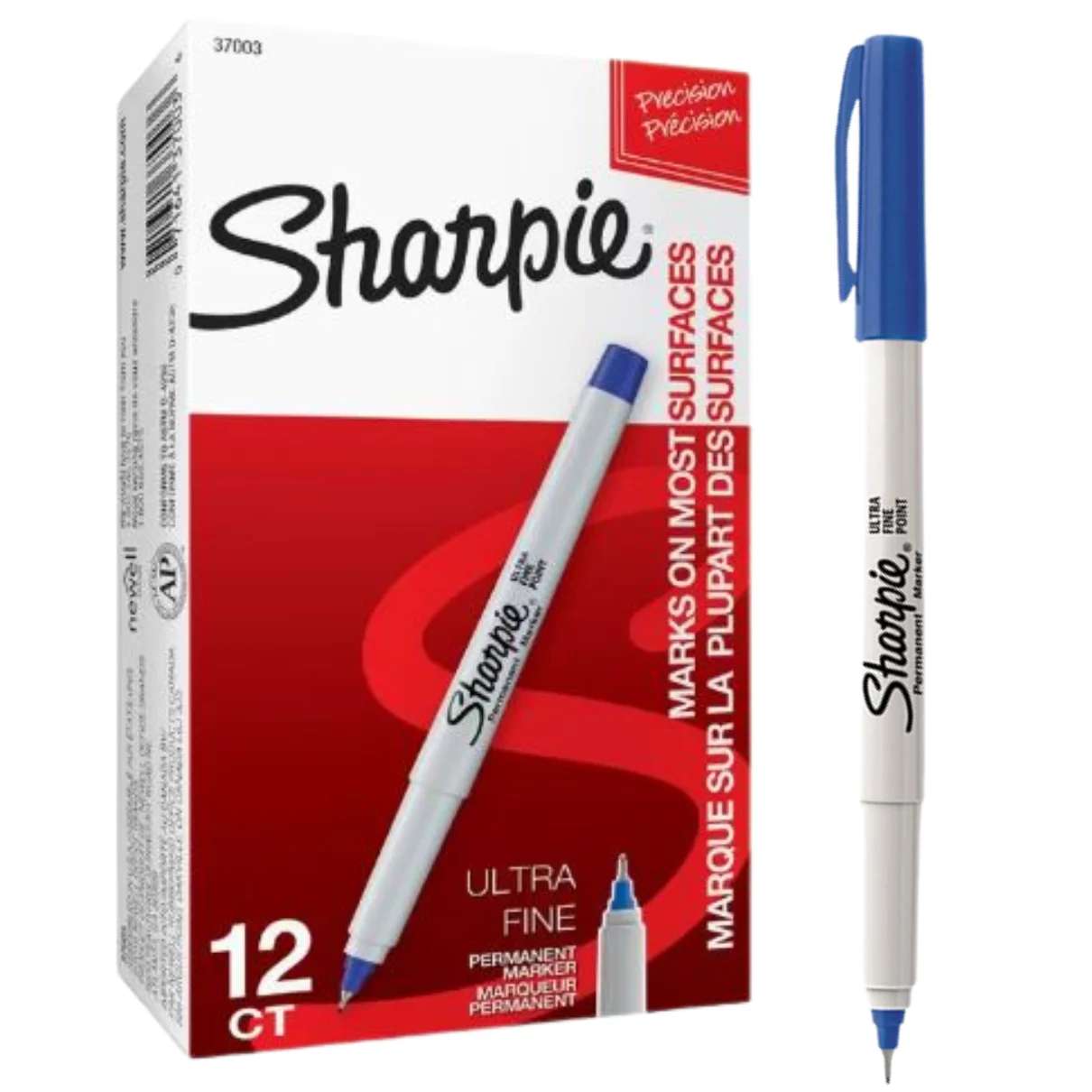 Sharpie Ultra Fine Black Markers box of 12 permanent markers with ultra fine tip