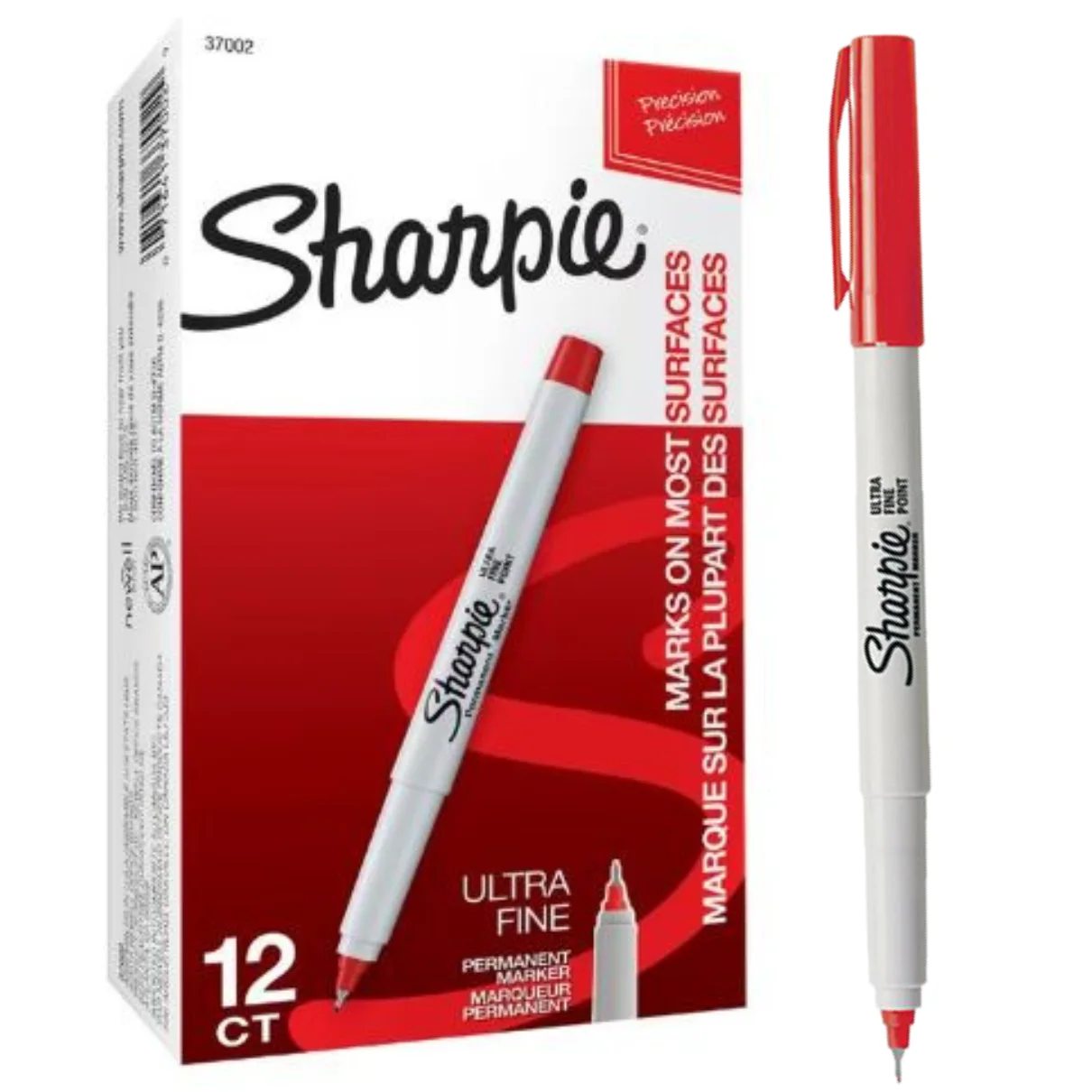 Sharpie Ultra Fine Black Markers box of 12 permanent markers with ultra fine tip