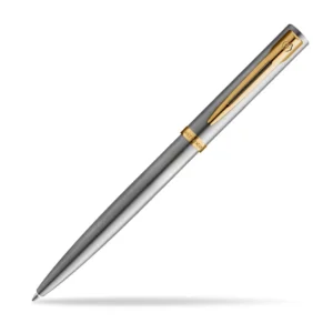 Waterman Impression ballpoint pen stainless steel gold trim medium twist action pen