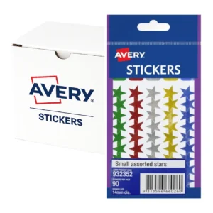 Avery stickers 14mm small assorted stars bulk pack